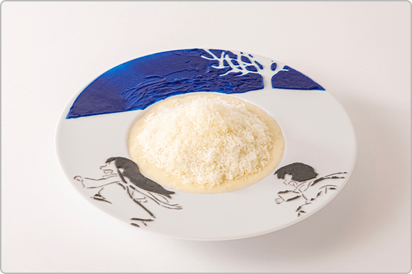 雨と雪の雪山パスタ